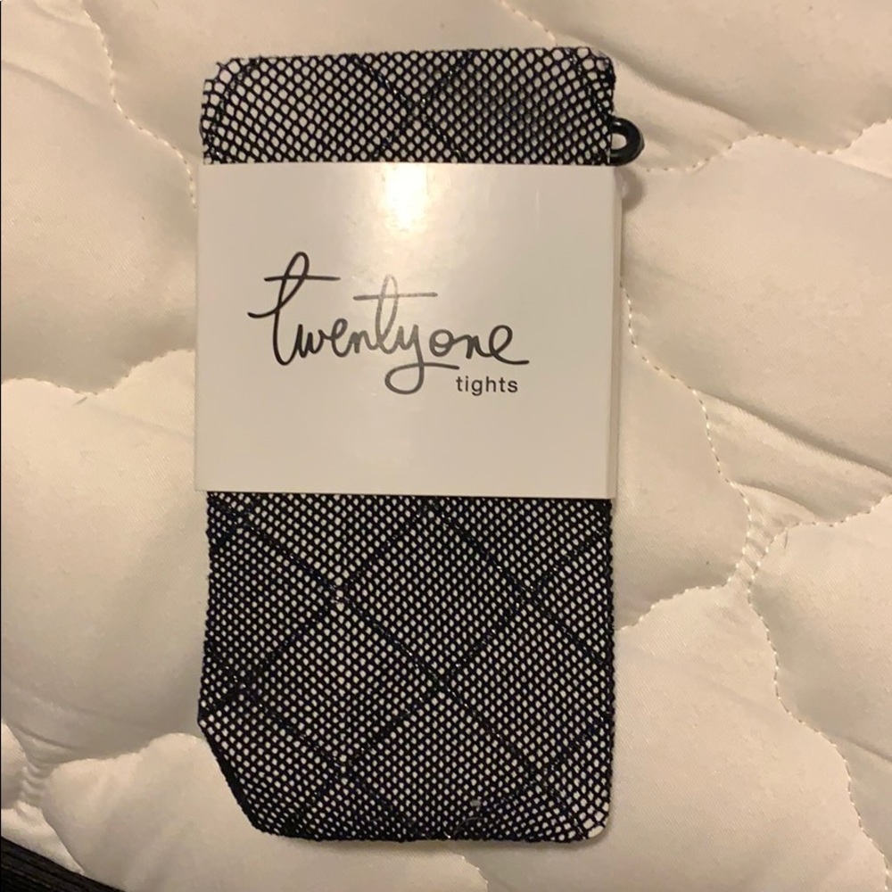 Forever 21 Black and Silver Tights